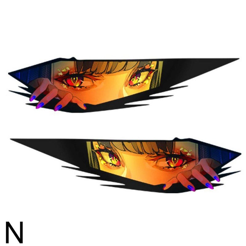 Bicycle and electric bike scratch cover stickers, anime girl stickers, personalized laser reflective cool eye stickers.